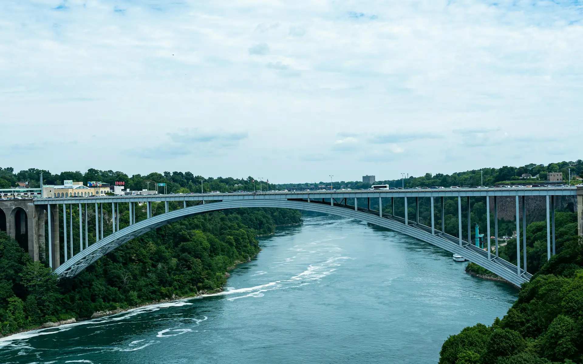 Rainbow Bridge spanning the Niagara River between Canada and the USA